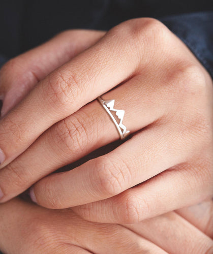 Mountain Ring - Gold Silver or Rose Gold